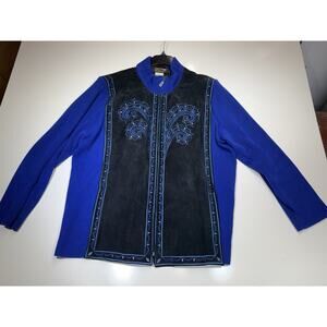 Bob Mackie Shirt Jacket Leather SZ 2X #2